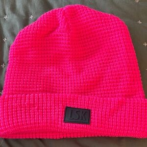 LSK (Love Squared) Kids Vibrant Pink Knit Hat lo